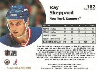 1991-92 Pro Set #162 Ray Sheppard Back