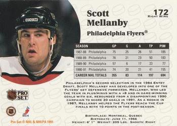1991-92 Pro Set #172 Scott Mellanby Back