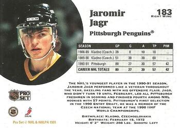 1991-92 Pro Set #183 Jaromir Jagr Back