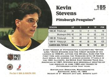 1991-92 Pro Set #185 Kevin Stevens Back
