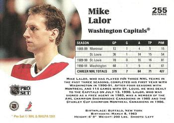 1991-92 Pro Set #255 Mike Lalor Back