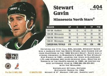 1991-92 Pro Set #404 Stewart Gavin Back