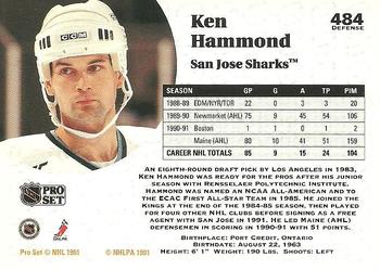 1991-92 Pro Set #484 Ken Hammond Back
