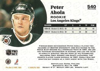 1991-92 Pro Set #540 Peter Ahola Back