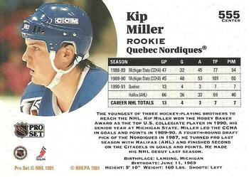 1991-92 Pro Set #555 Kip Miller Back