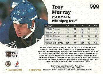 1991-92 Pro Set #588 Troy Murray Back