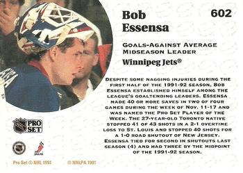 1991-92 Pro Set #602 Bob Essensa Back