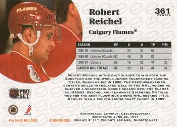 1991-92 Pro Set #361 Robert Reichel Back