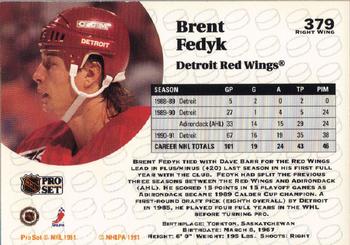 1991-92 Pro Set #379 Brent Fedyk Back