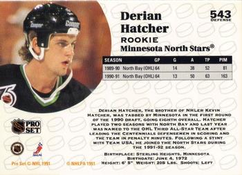 1991-92 Pro Set #543 Derian Hatcher Back