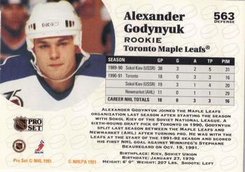 1991-92 Pro Set #563 Alexander Godynyuk Back