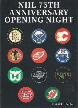 1991-92 Pro Set #NNO NHL 75th Anniversary Opening Night Front