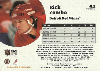 1991-92 Pro Set #64 Rick Zombo Back