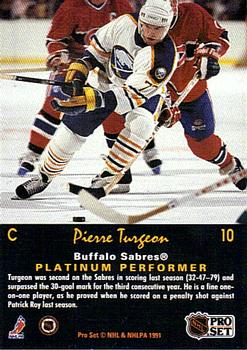 1991-92 Pro Set Platinum #10 Pierre Turgeon Back