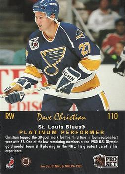 1991-92 Pro Set Platinum #110 Dave Christian Back
