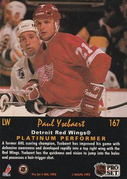 1991-92 Pro Set Platinum #167 Paul Ysebaert Back