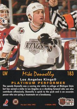 1991-92 Pro Set Platinum #183 Mike Donnelly Back