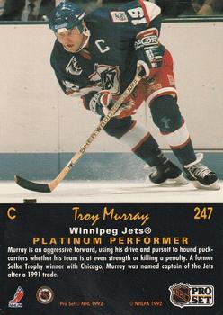1991-92 Pro Set Platinum #247 Troy Murray Back