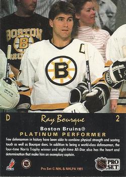 1991-92 Pro Set Platinum #2 Ray Bourque Back
