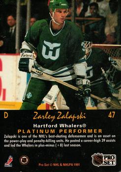 1991-92 Pro Set Platinum #47 Zarley Zalapski Back