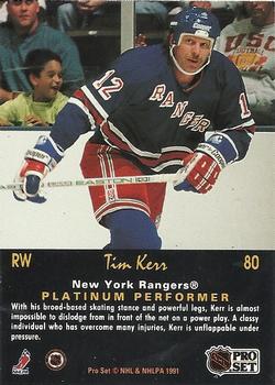 1991-92 Pro Set Platinum #80 Tim Kerr Back