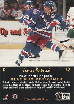 1991-92 Pro Set Platinum #82 James Patrick Back