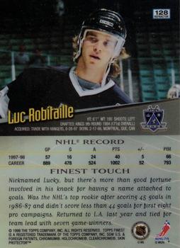 1998-99 Finest - No Protectors Refractors #128 Luc Robitaille Back