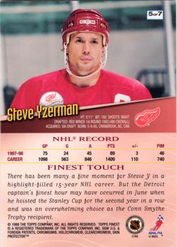 1998-99 Finest - Oversize #5 Steve Yzerman Back