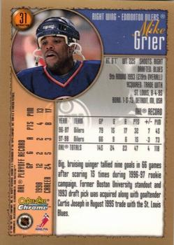 1998-99 O-Pee-Chee Chrome - Refractors #31 Mike Grier Back