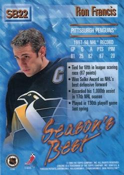 1998-99 O-Pee-Chee Chrome - Season's Best #SB22 Ron Francis Back
