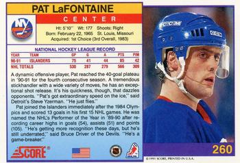 1991-92 Score American #260 Pat LaFontaine Back