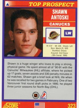 1991-92 Score American #323 Shawn Antoski Back