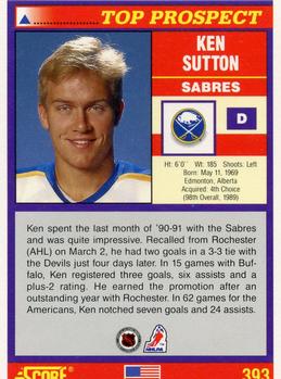 1991-92 Score American #393 Ken Sutton Back