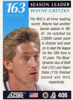 1991-92 Score American #406 Wayne Gretzky Back