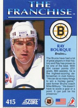 1991-92 Score American #415 Ray Bourque Back