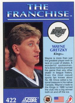 1991-92 Score American #422 Wayne Gretzky Back