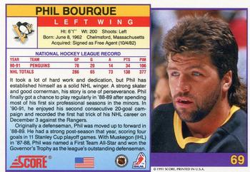 1991-92 Score American #69 Phil Bourque Back