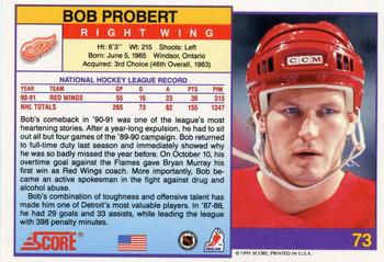 1991-92 Score American #73 Bob Probert Back