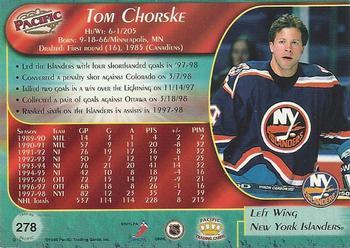 1998-99 Pacific - Ice Blue #278 Tom Chorske Back