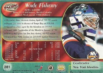 1998-99 Pacific - Ice Blue #281 Wade Flaherty Back
