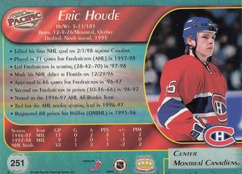 1998-99 Pacific - Red #251 Eric Houde Back