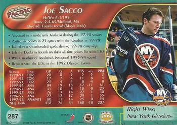 1998-99 Pacific - Red #287 Joe Sacco Back