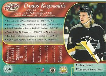 1998-99 Pacific - Red #354 Darius Kasparaitis Back