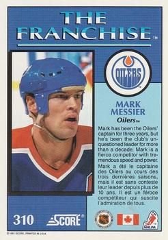 1991-92 Score Canadian Bilingual #310 Mark Messier Back