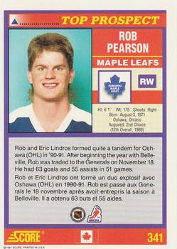 1991-92 Score Canadian Bilingual #341 Rob Pearson Back