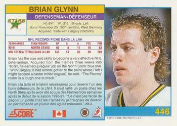 1991-92 Score Canadian Bilingual #446 Brian Glynn Back