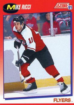1991-92 Score Canadian Bilingual #28 Mike Ricci Front