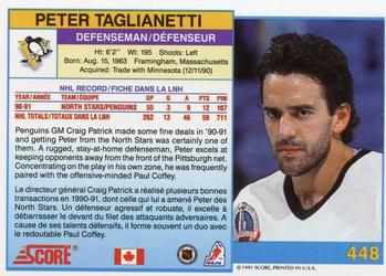 1991-92 Score Canadian Bilingual #448 Peter Taglianetti Back