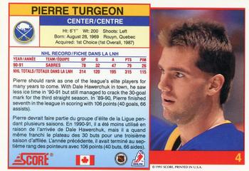 1991-92 Score Canadian Bilingual #4 Pierre Turgeon Back