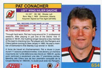 1991-92 Score Canadian Bilingual #654 Pat Conacher Back